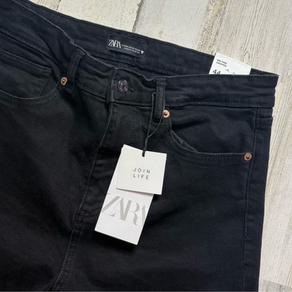 NWT Zara Cropped Flare Jeans Size 12 - Picture 2 of 3
